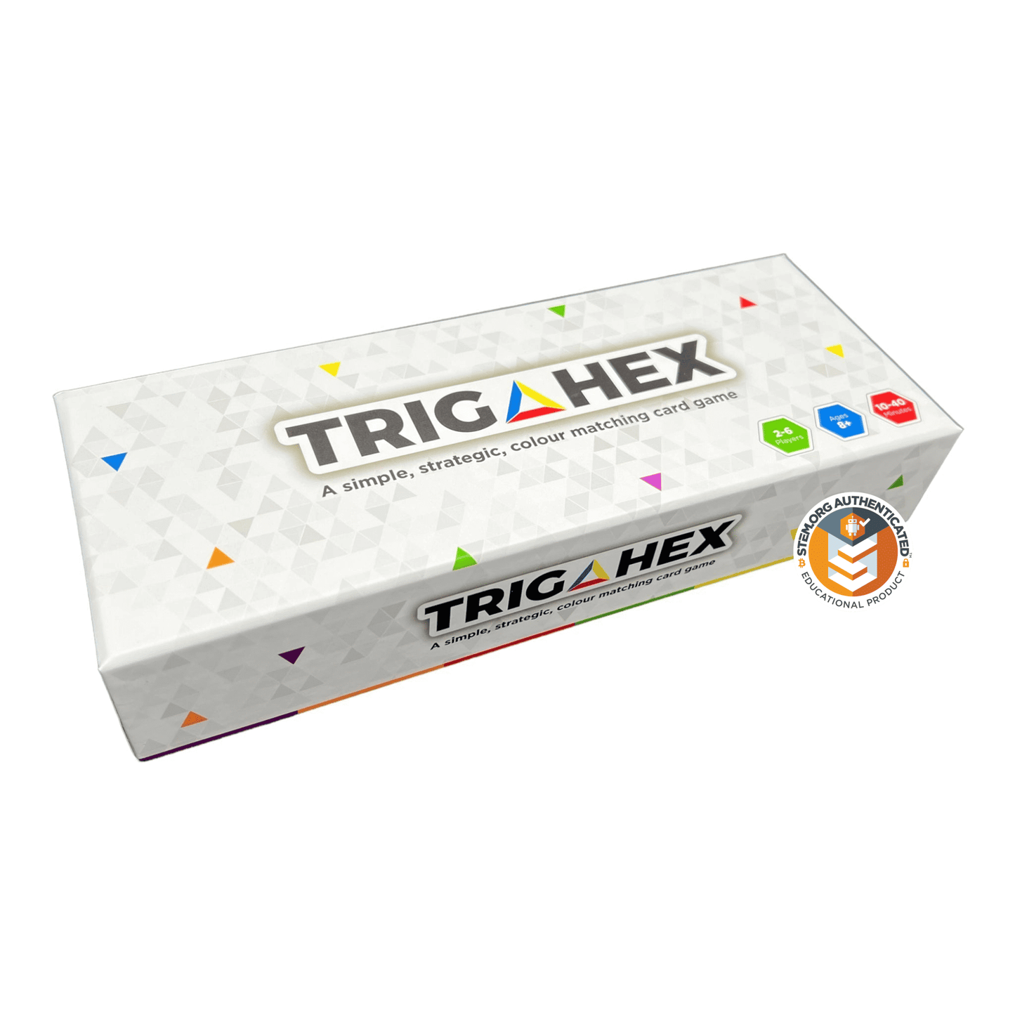 The Trigahex game box with the STEM badge.