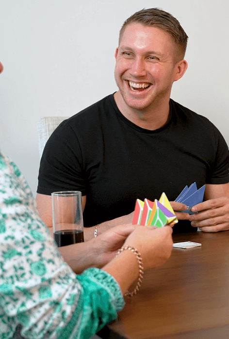 Trigahex is a card game showcasing a fun, strategic game for all ages