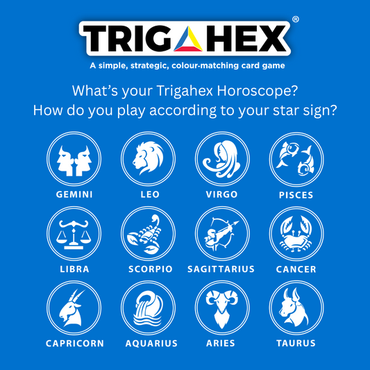 Trigahex strategy game inspired by zodiac signs, perfect for game night fun and all ages