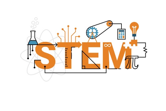 Trigahex card game with colorful hexagons celebrating STEM Accreditation and Best in STEM 2024–2025 award