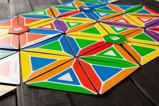 Trigahex game setup showcasing minimalist design and strategic abstract gameplay